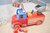 Wooden Fire Engine Toy with Sound & Light